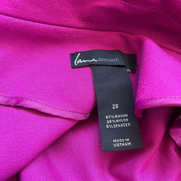 Lane Bryant Womens Plus 28 4X Ponte Moto Jacket Pink Asymmetrical Zip Stretch - Picture 13 of 15